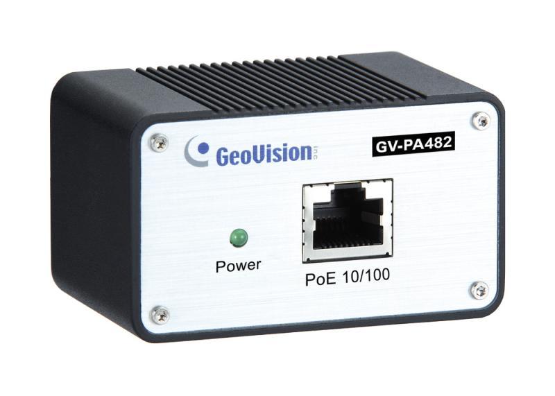 GeoVision tápfeladó, egyetlen Ethernet-kábellel szolgáltat áramot egy IP-eszközhöz, DC 48V, 2.5A (Max. 120 W)