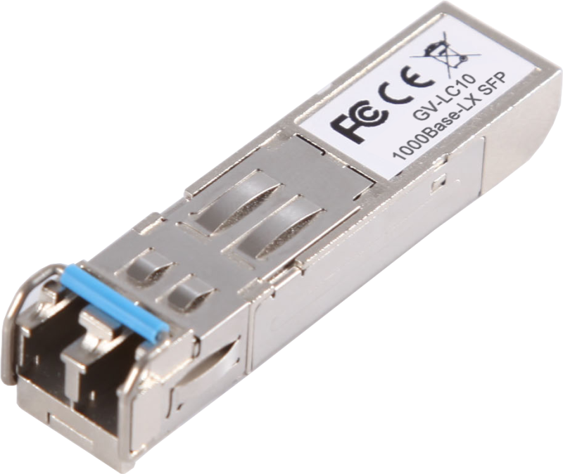 GeoVision SFP modul, IEEE 802.3z 1000BaseSX/LX, monomódusú kábelhez, 10 km-ig