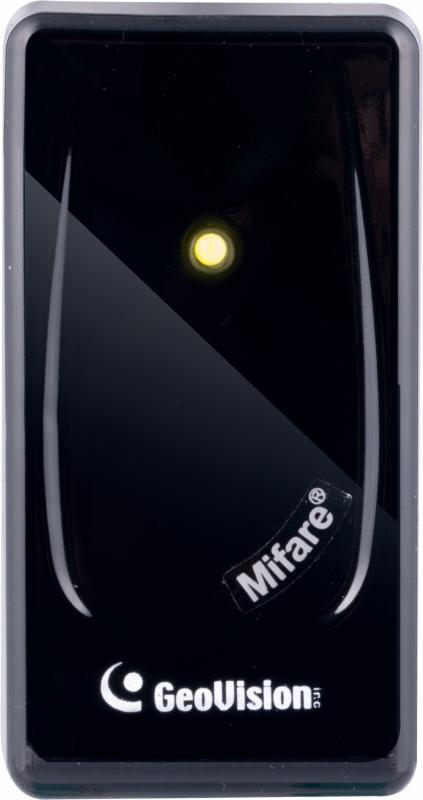 GeoVision 13.56 MHz Wiegand és RS-485 olvasó, belépőkártyák olvasására, 8cm magas, IP56