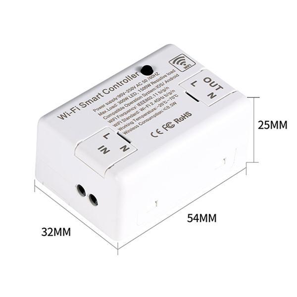 WiFi Smart vezérlő, Tuya, Smart Home, 54x32x25mm