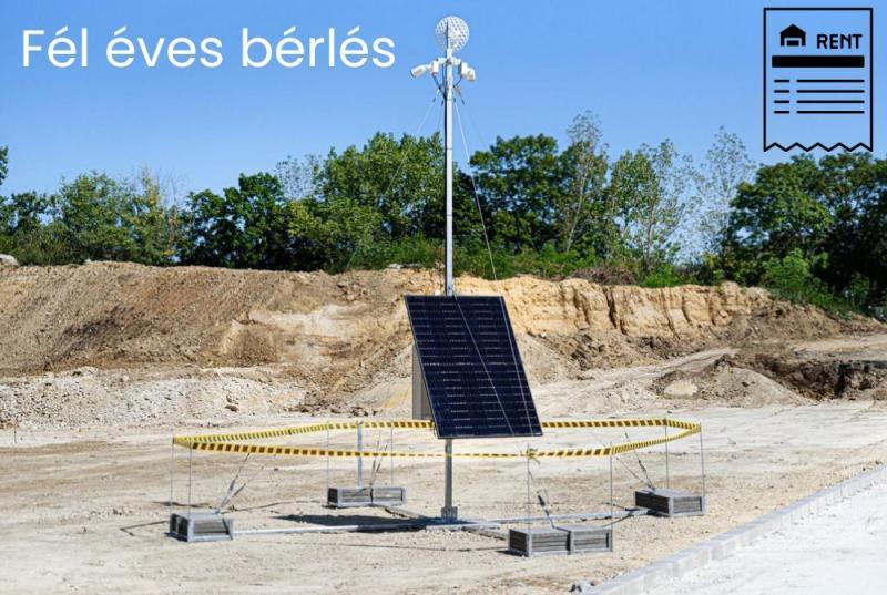 FÉL ÉVES BÉRLÉS, Napelemes mobil oszlop szett, tartóval és sodronnyal