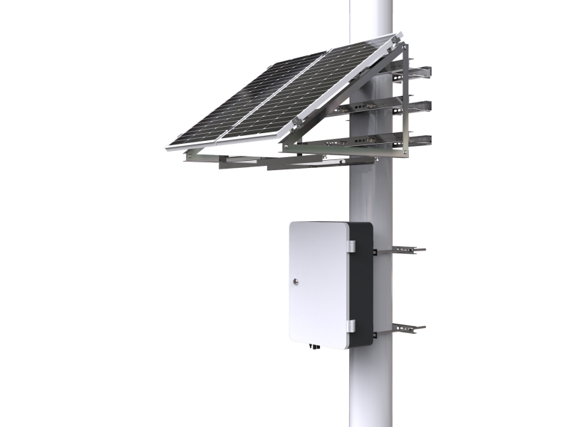 Milesight egyedi SolarSet, 2db napelem, Li akkumulátor, 4G router, távoli menedzsment funkció