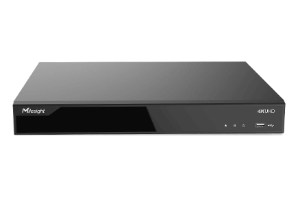 Milesight 8 csatornás Mini NVR, 2 Sata, 80/80Mbps, 1U házban, gyári tápegységgel