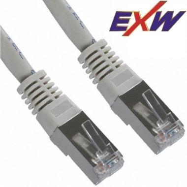EXW Patch kábel Cat5E F/ UTP 0,5m szürke 50microinch PVC
