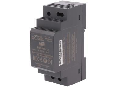 MeanWell DDR-30L-12 - DIN-sínre szerelhető DC/DC átalakító/konverter, 12V, 30W