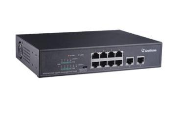 GeoVision 8+2 port PoE switch, 10/100/1000M PoE, 2 port Gigabit uplink
