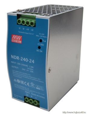 MeanWell DIN sínes tápegység, 240W, 24VDC, 10A