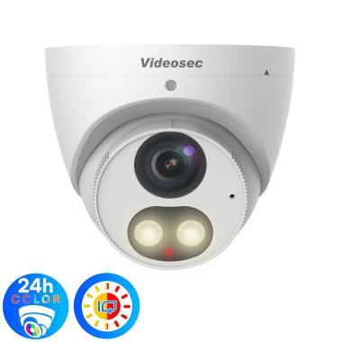 Videosec 8,0 Mpixel 2,8mm fix objektív, kültéri IP dóm kamera, SMART, Starlight, FLED