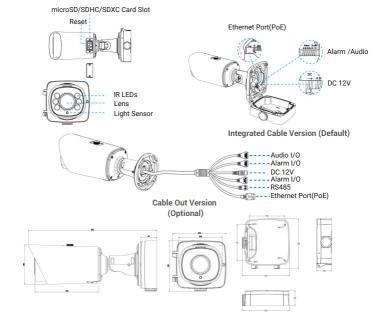 Milesight 2,0 Mpixel, 5,3-64mm motoros objektív, kültéri IP csőkamera, LPR, NDAA, AI, 90fps, 12X Zoom