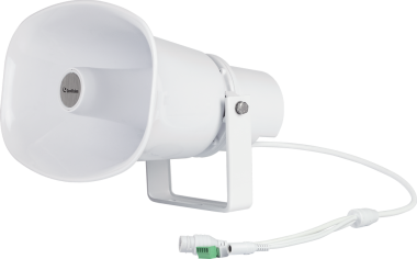 GeoVision hálózati kürt hangszóró, IP alapú, DC 24V / PoE , IP66, SIP és ONVIF kompatibilitás