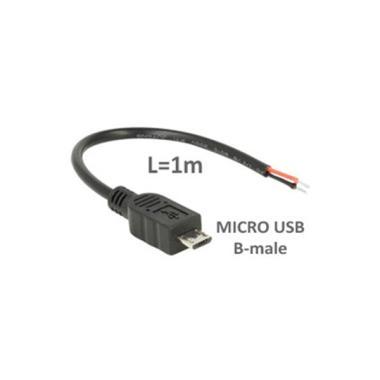 Videosec lengő Micro-USB csatlakozó dugó 1m 2 eres kábellel (nem adatkábel)
