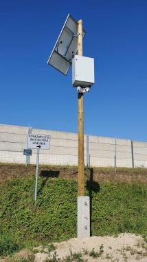 Betongyámos faoszlop szett, 6,5 méter magas oszloppal, erősített betongyámmal, csavar szettel