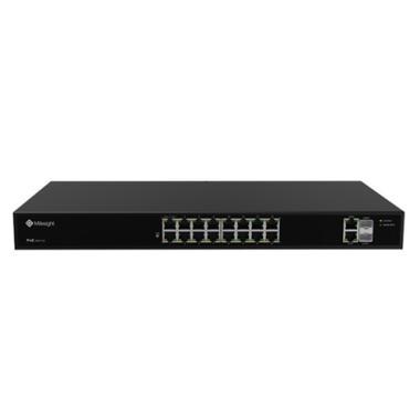 Milesight 16+2+2  port asztali PoE switch, 16x10/100Mbps PoE + 2x1000Mbps uplink + 2x1000Mbps SFP port, max 250W
