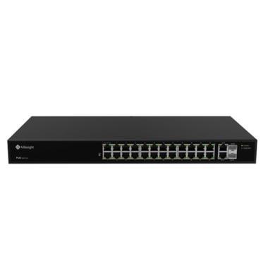 Milesight 24+2+2  port asztali PoE switch, 24x10/100Mbps PoE + 2x1000Mbps uplink + 2x1000Mbps SFP port, max 400W