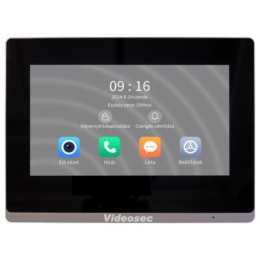 Videosec IP kaputelefon beltéri egység, 7 colos érintőkijelző, WiFi + LAN hálózati csatlakozás