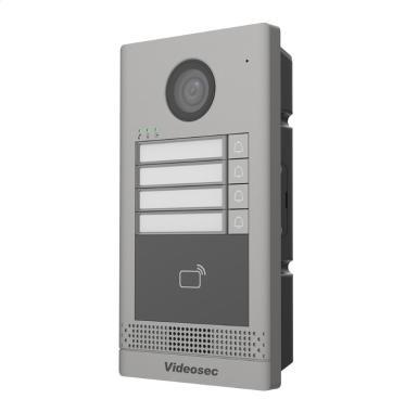 Videosec 4 lakásos IP Kaputelefon kültéri egység, 2MP, LAN, WiFi, felületre szerelhető