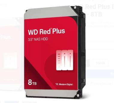 Western Digital Red PLUS merevlemez 3.5 HDD SATA3 8TB 5640rpm 256MB cache, NAS, RAID