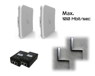 MikroTik mikrohullámú összeköttetés 100 Mbit/sec, pont-pont szett