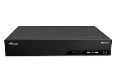Milesight 32 csatornás PoE NVR, 4 Sata, 256/256Mbps, 1,5 U házban, RAID, gyári tápegységgel