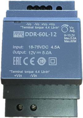 MeanWell DDR-60L-12 - DIN-sínre szerelhető DC/DC átalakító/konverter, 12V, 60W