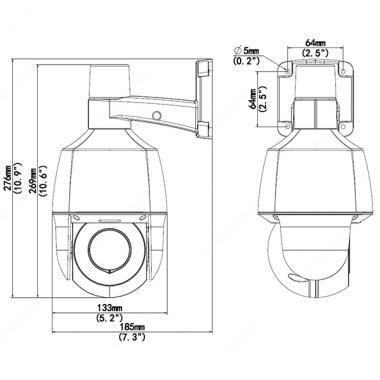 Videosec 5,0 Mpixel, 2,8-12mm motoros objektív, kültéri IP Mini PTZ kamera, fehér LED, SMART