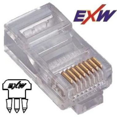 EXW modulár dugó RJ45 Cat5E UTP patch/fali (1,1mm) 50 microinch