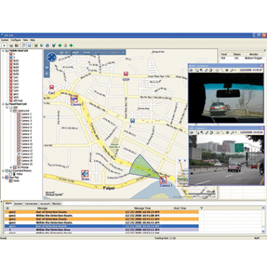 GPS és térkép alapú videótávfelügyeleti szoftver, flottafelügyeleti funkciókkal, 10 autós flotta kezelése