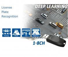 Deep learning GeoVision 5 kamerás rendszámfelismerő szoftver, USB kulcs, 100.000 jármű azonosítás, naplózás, sorompónyitás, riasztás